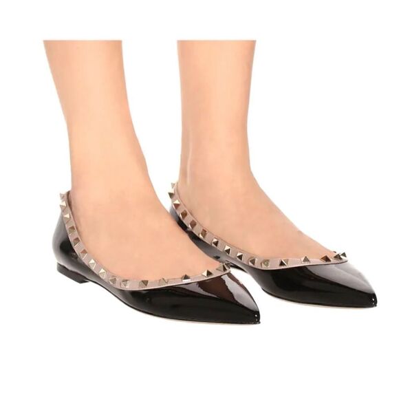 Authentic Valentino Garavani Patent
Rockstud Flats in Black Size 39/9 - Picture 3 of 11